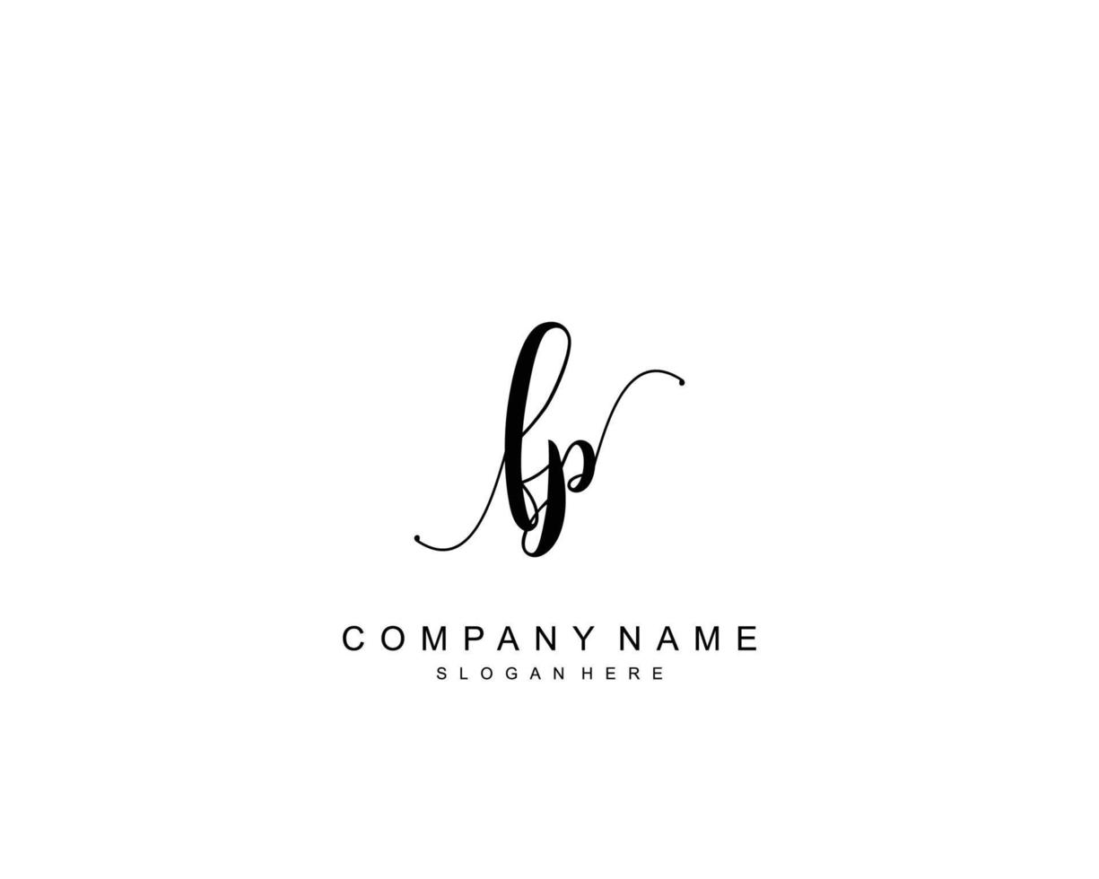 Initial FP beauty monogram and elegant logo design, handwriting logo of initial signature, wedding, fashion, floral and botanical with creative template. vector