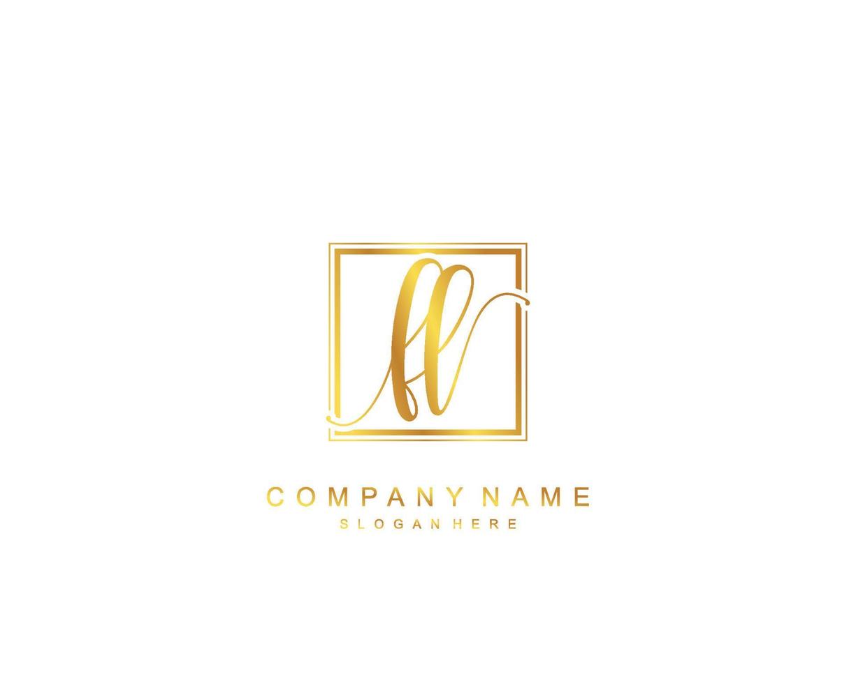 Initial FL beauty monogram and elegant logo design, handwriting logo of initial signature, wedding, fashion, floral and botanical with creative template. vector