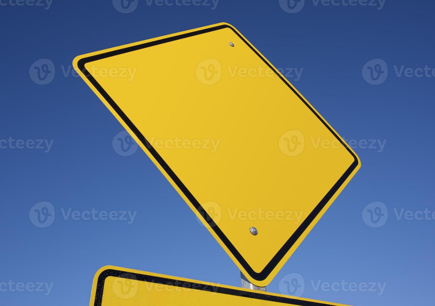 Blank Yellow Road Sign photo