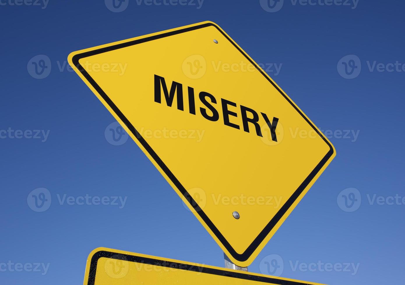 Misery Yellow Road Sign photo