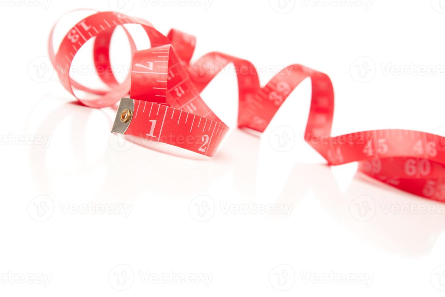 Red Measuring Tape on White photo