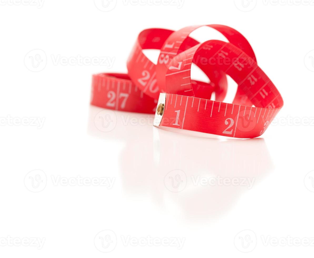 Red Measuring Tape on White photo