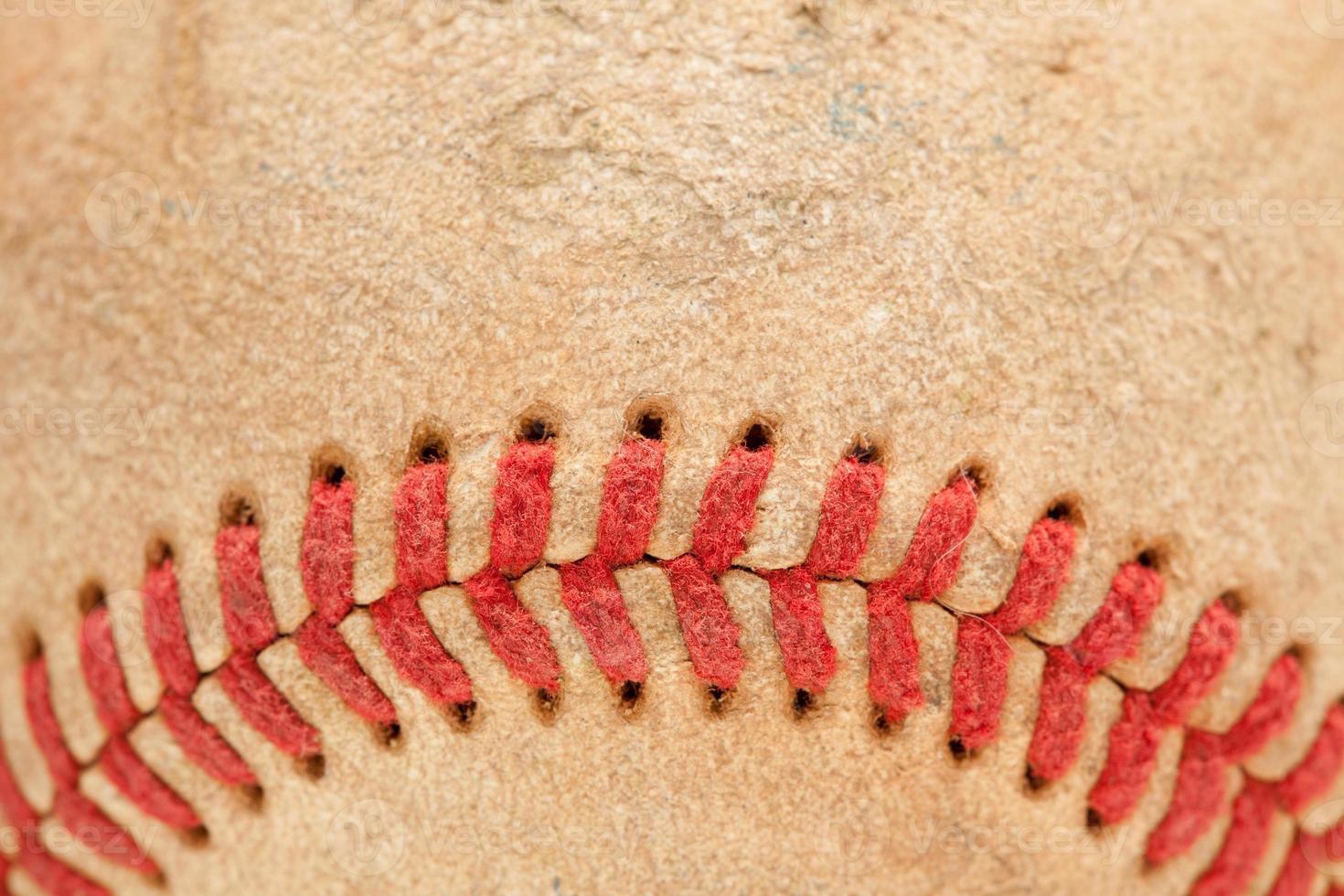 Macro Detail of Worn Baseball photo