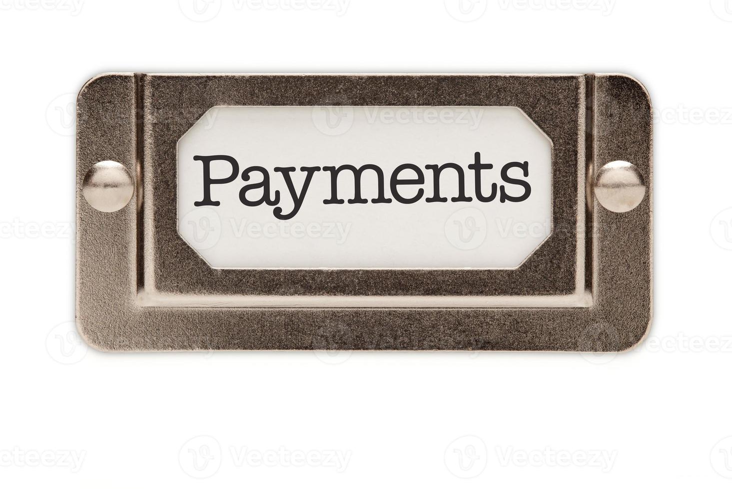 Payments File Drawer Label photo