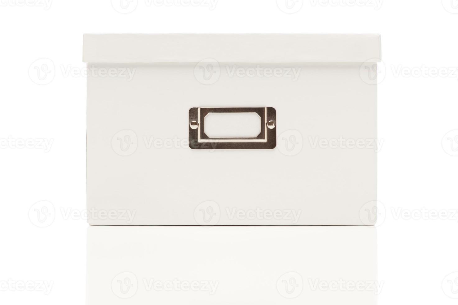 Blank White File Box with Lid on White photo