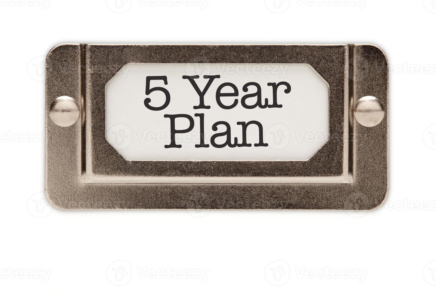 5 Year Plan File Drawer Label photo