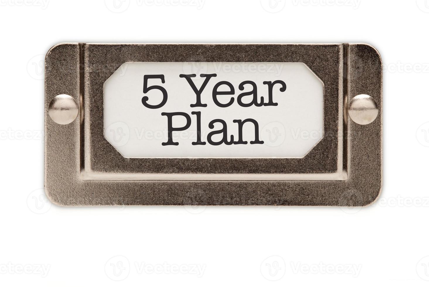5 Year Plan File Drawer Label photo