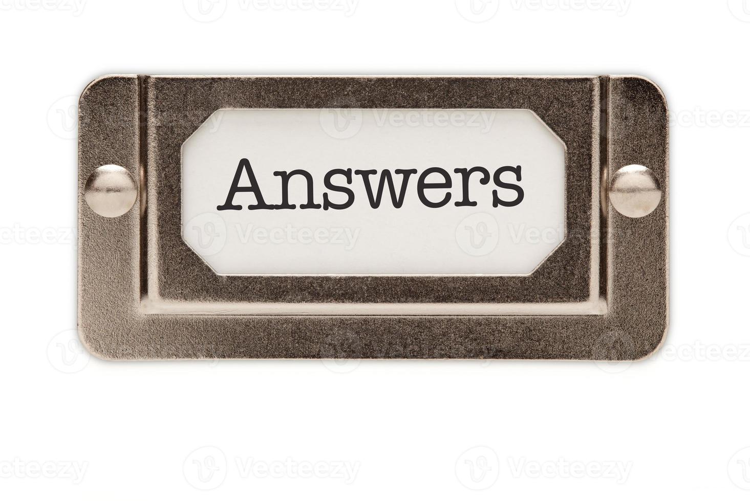 Answers File Drawer Label photo