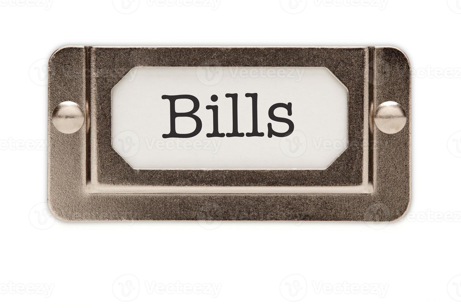 Bills File Drawer Label photo