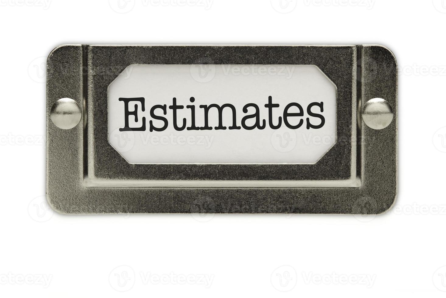 Estimates File Drawer Label photo