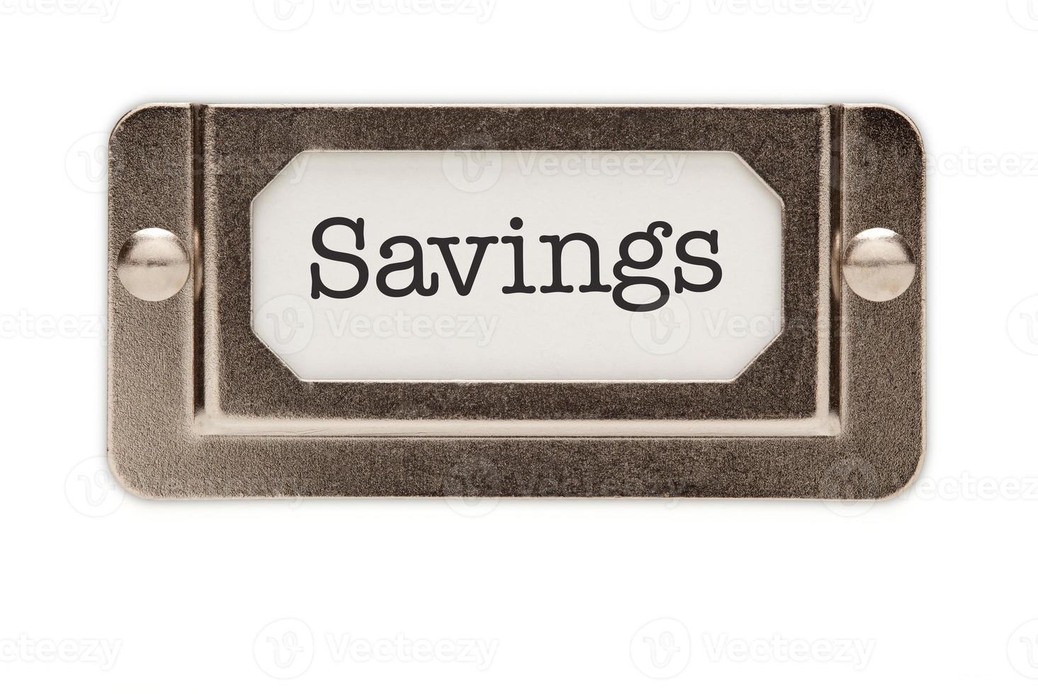 Savings File Drawer Label photo