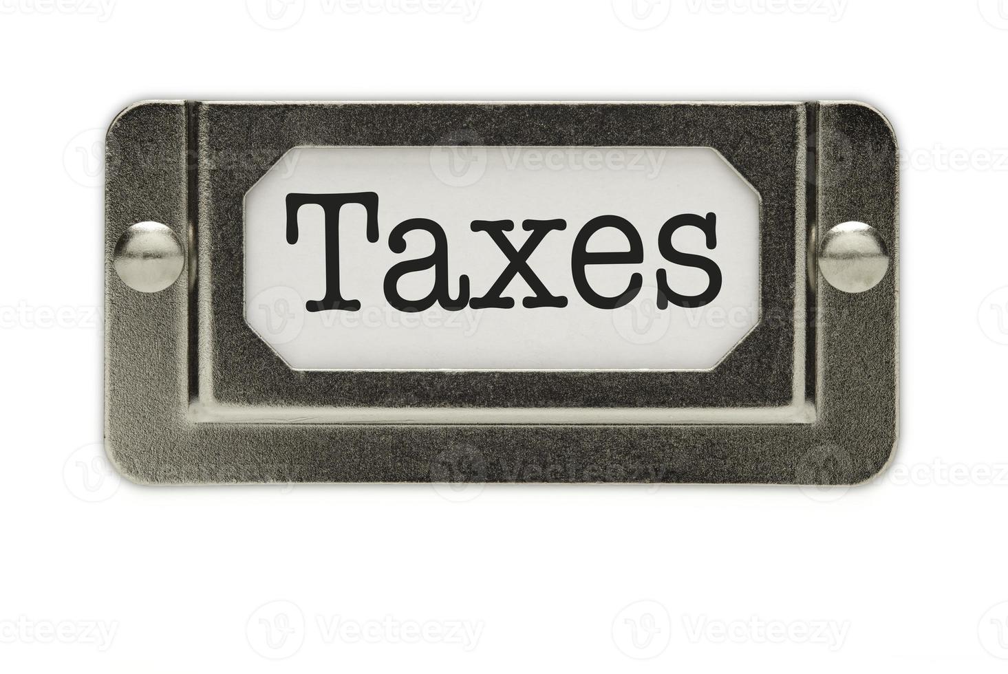Taxes File Drawer Label photo