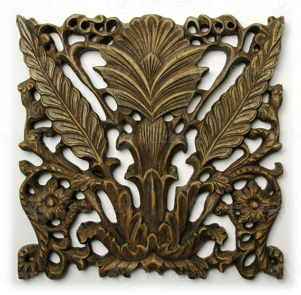 Ornate Wood Carving Ornament photo