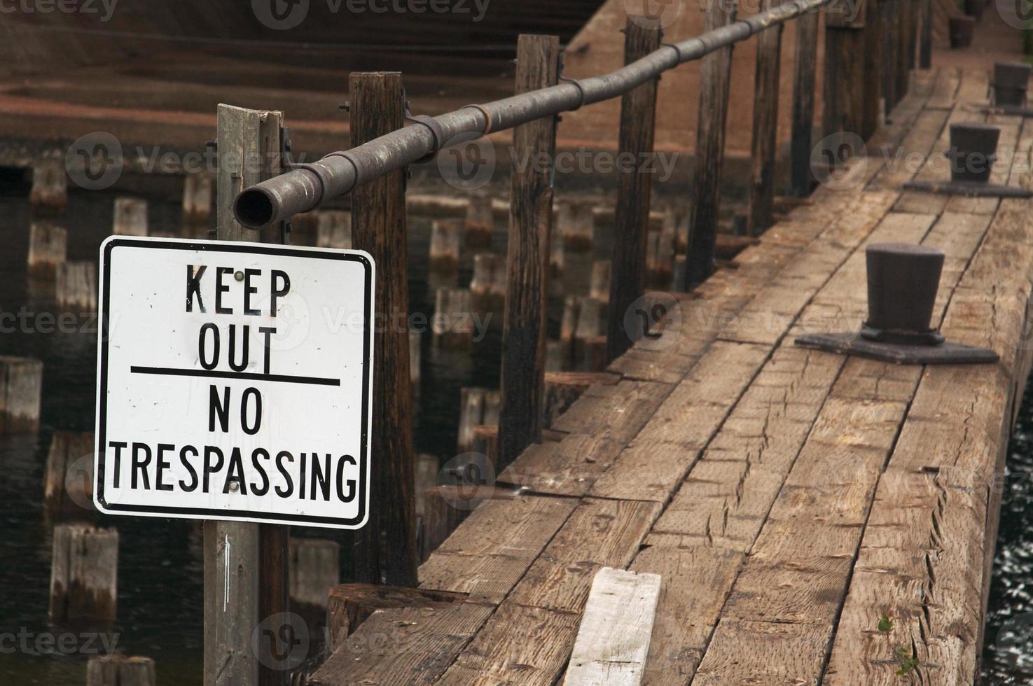 Sign and Abandoned Dock photo