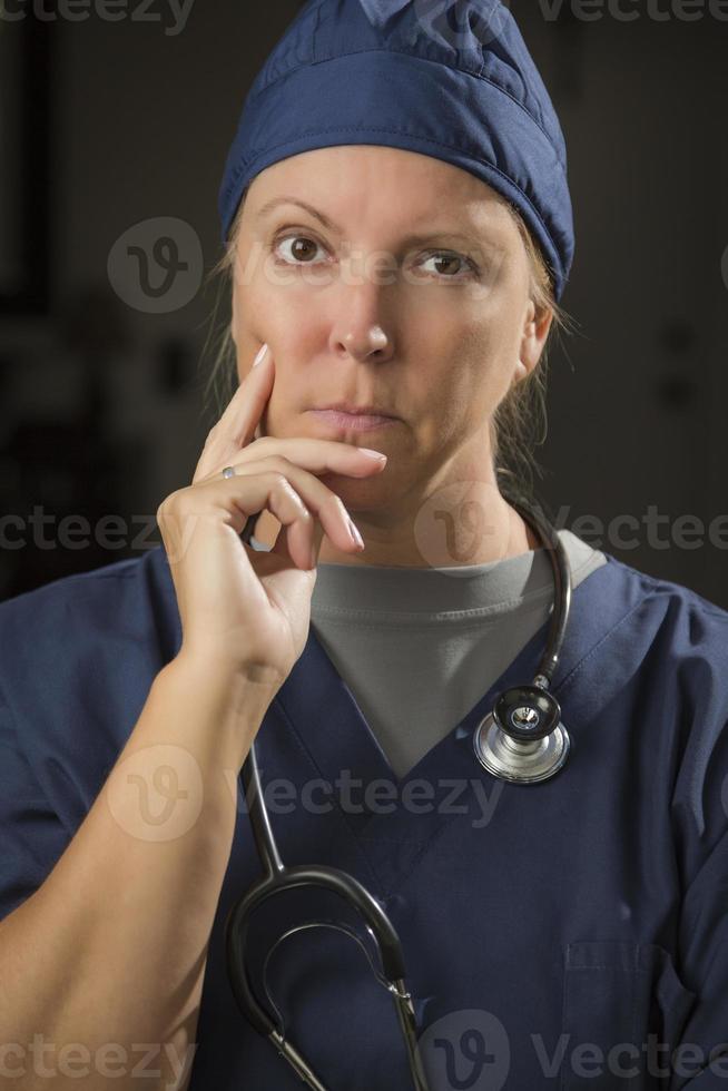 Attractive Female Doctor or Nurse Portrait photo