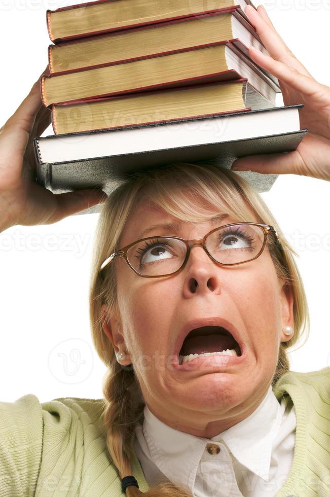 Attractive Woman with Her Books photo