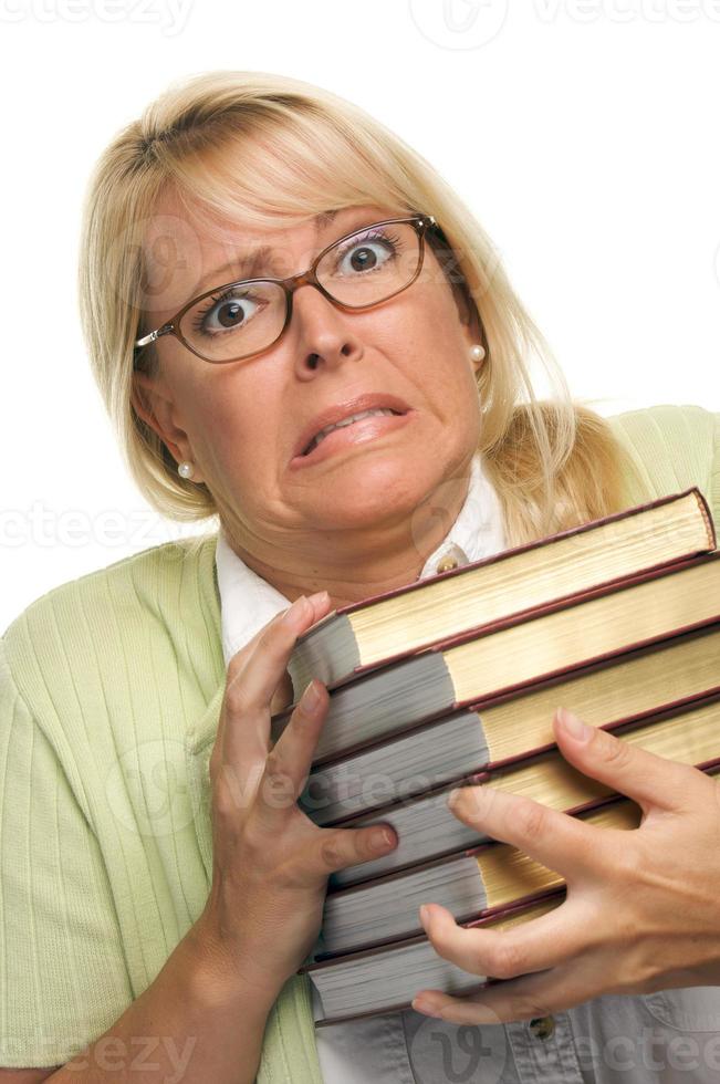 Attractive Woman with Her Books photo