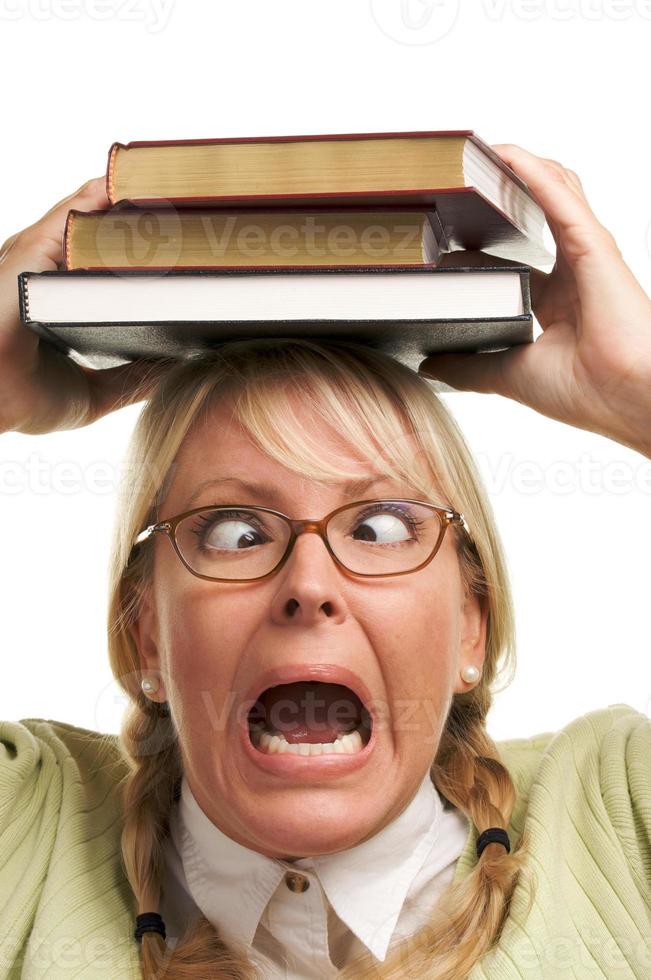 Attractive Woman with Her Books photo