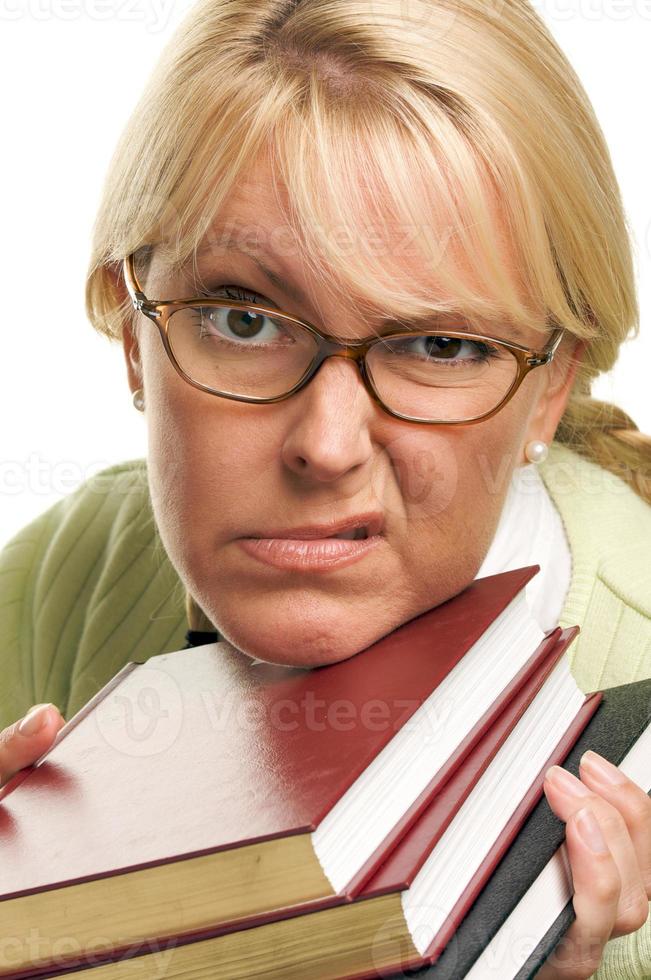 Attractive Woman with Her Books photo