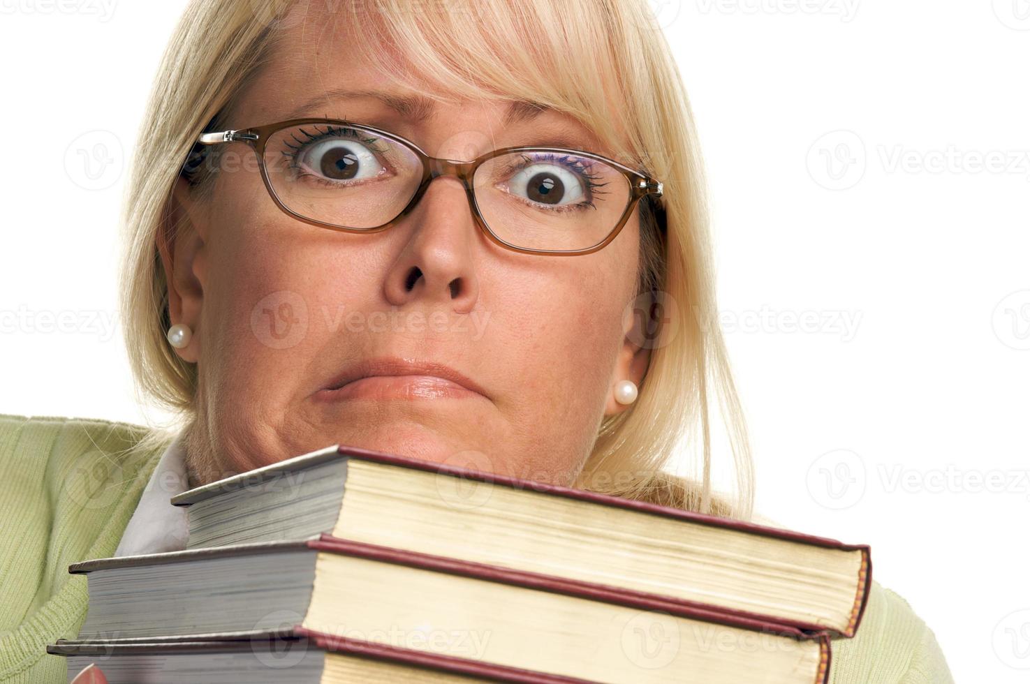 Attractive Woman with Her Books photo