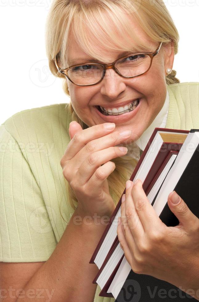 Cute Student with Retainer Carrying Her Books photo