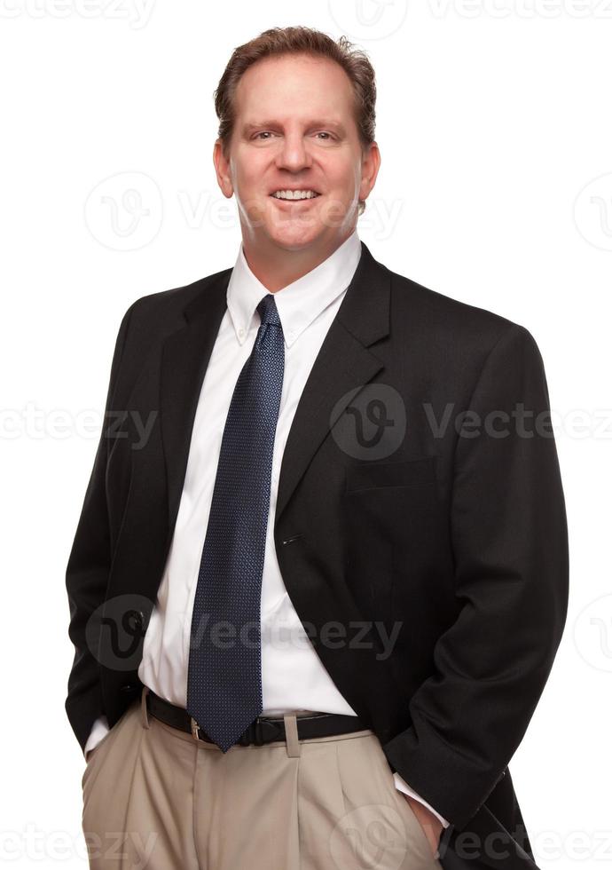 Handsome Businessman Portrait on White photo