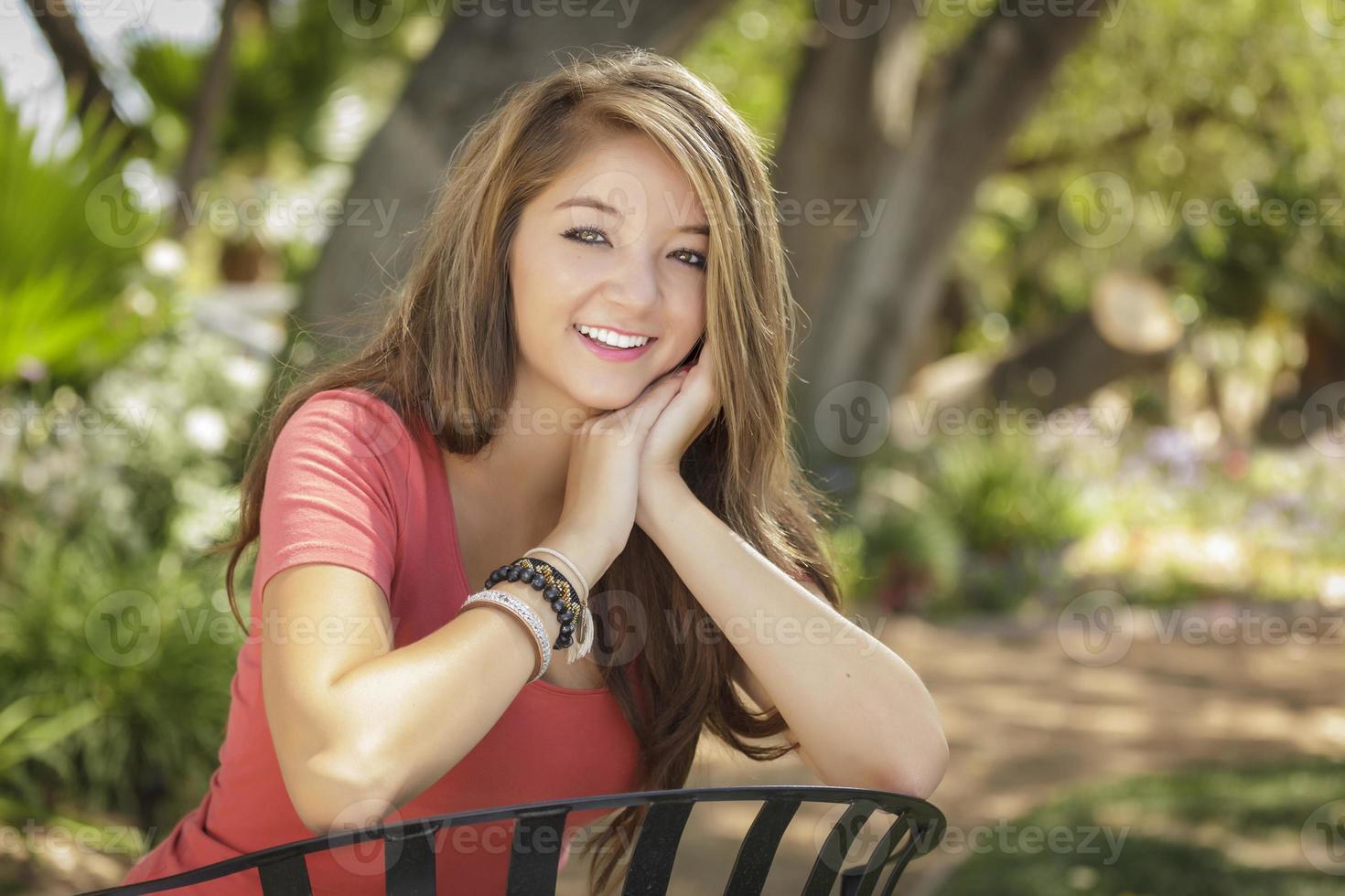 Attractive Mixed Race Girl Portrait photo