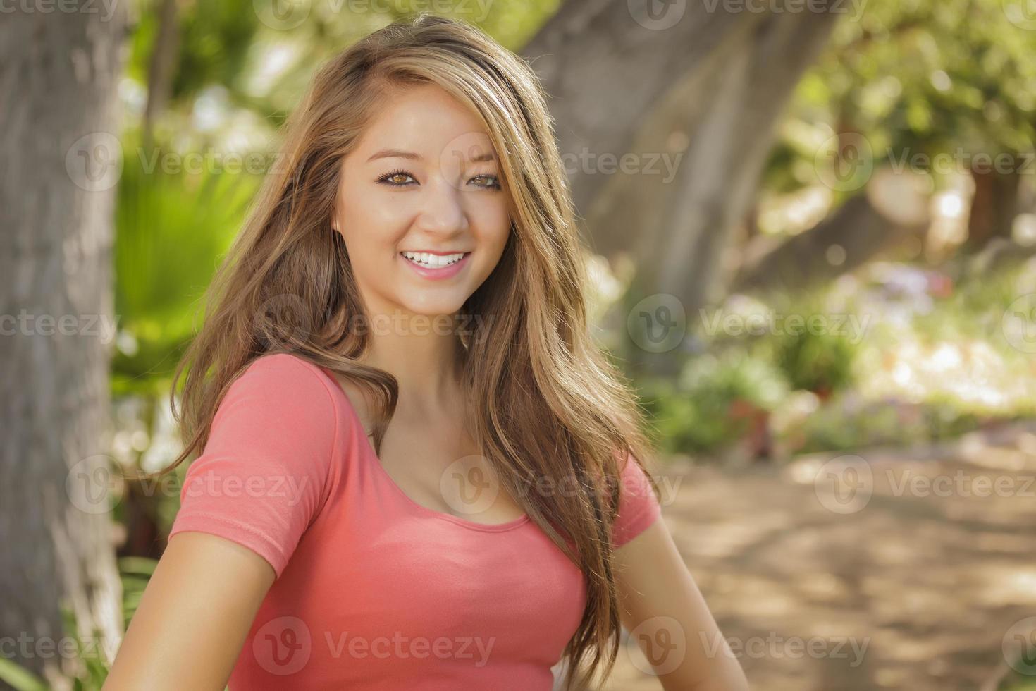 Attractive Mixed Race Girl Portrait photo