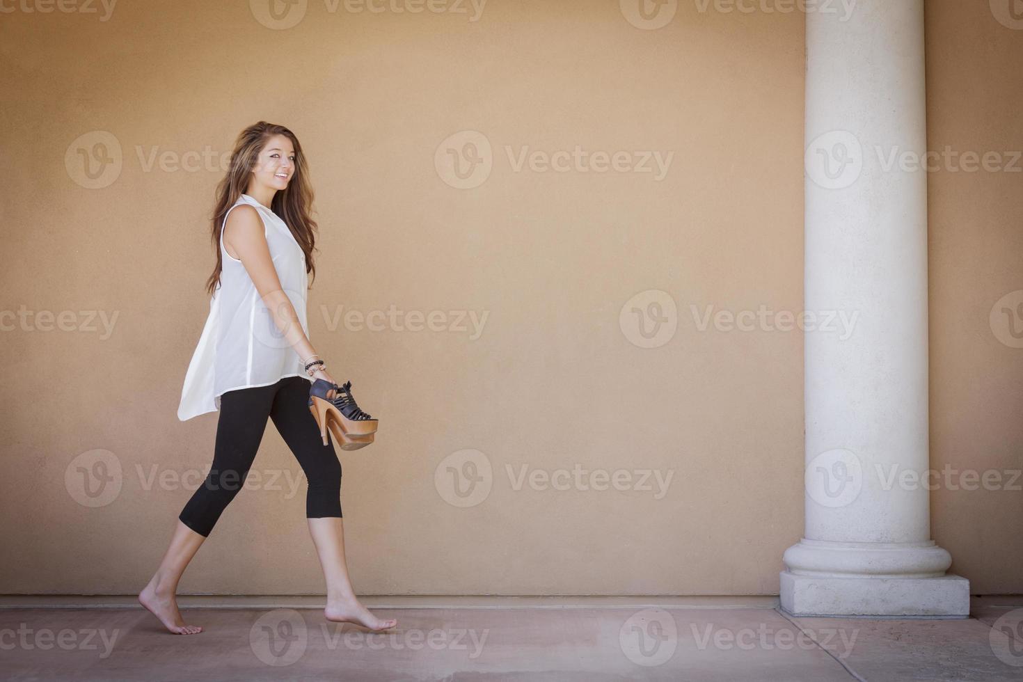 Attractive Mixed Race Girl Portrait photo