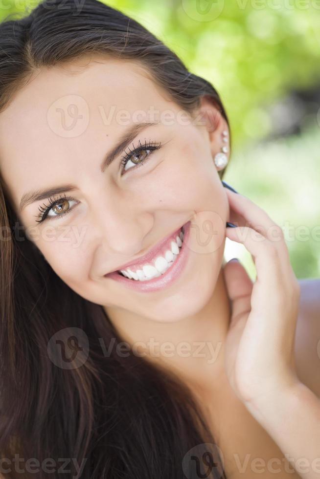 Attractive Mixed Race Girl Portrait photo