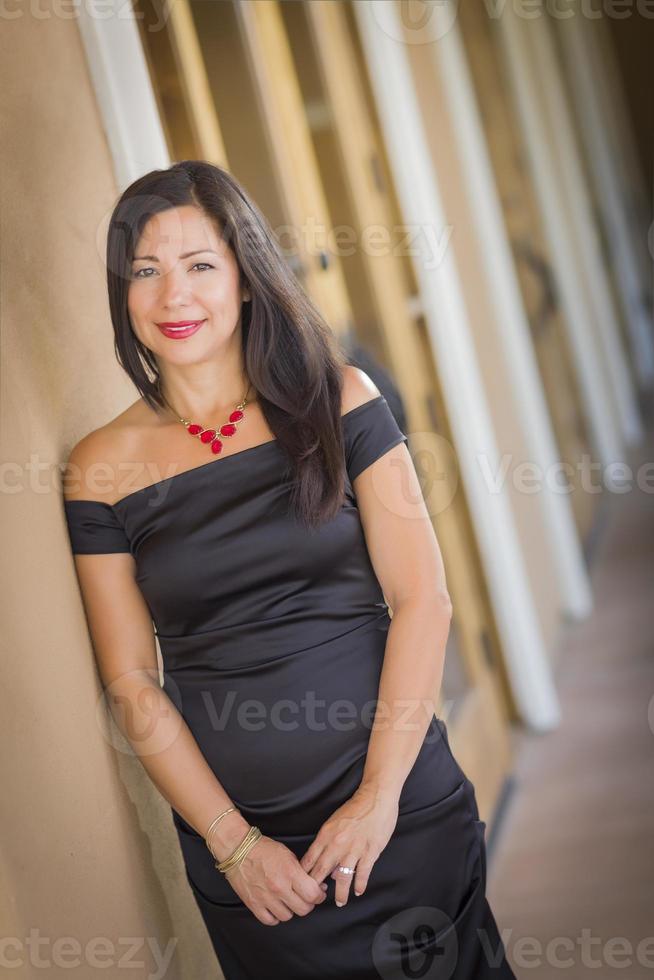 Attractive Hispanic Woman Portrait Outside photo