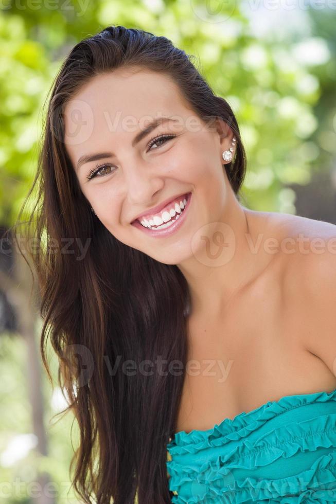 Attractive Mixed Race Girl Portrait photo