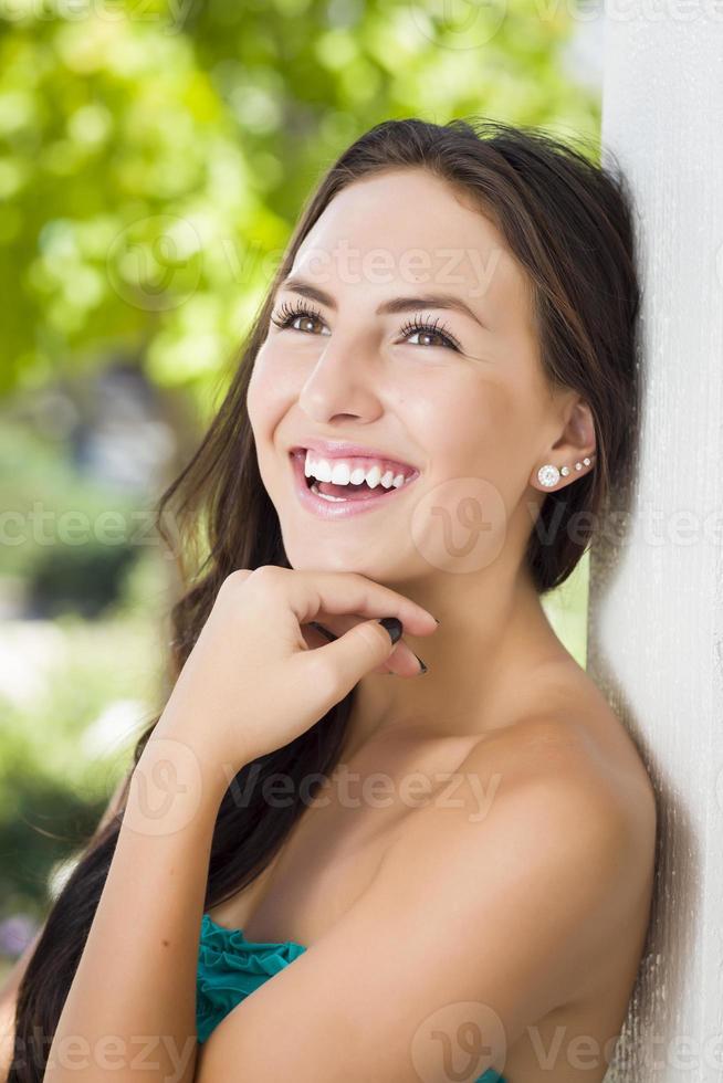 Attractive Mixed Race Girl Portrait photo