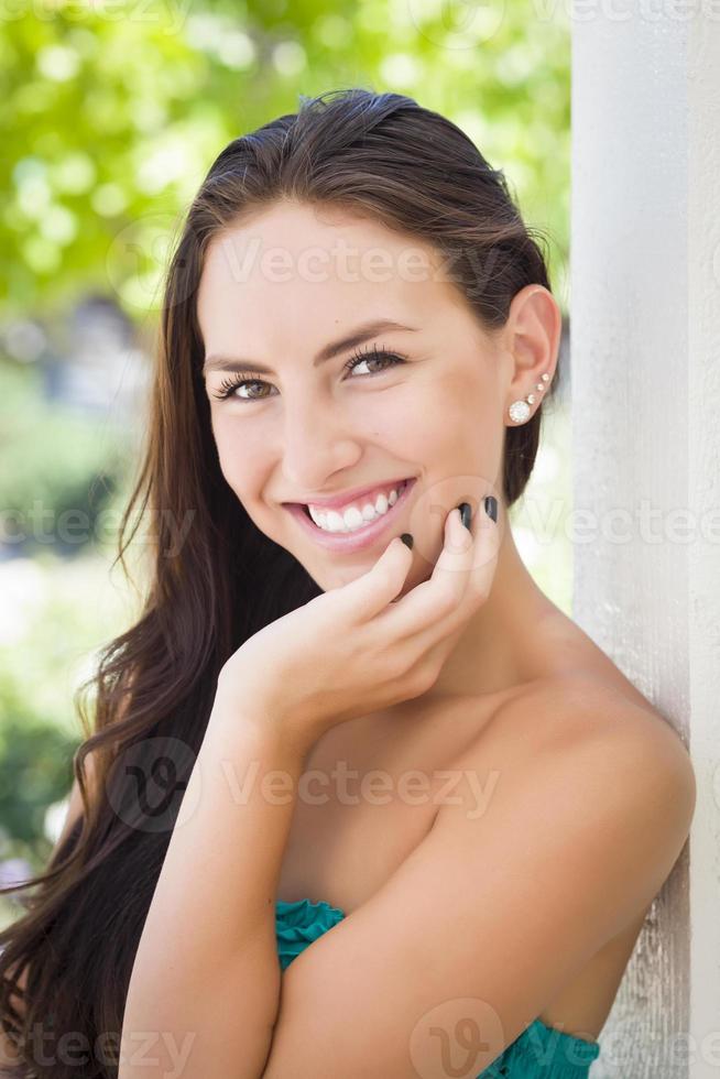 Attractive Mixed Race Girl Portrait photo