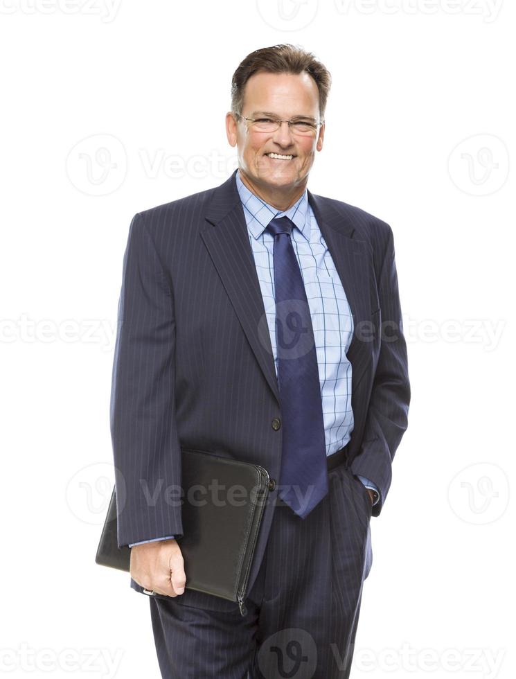 Handsome Businessman Portrait on White photo