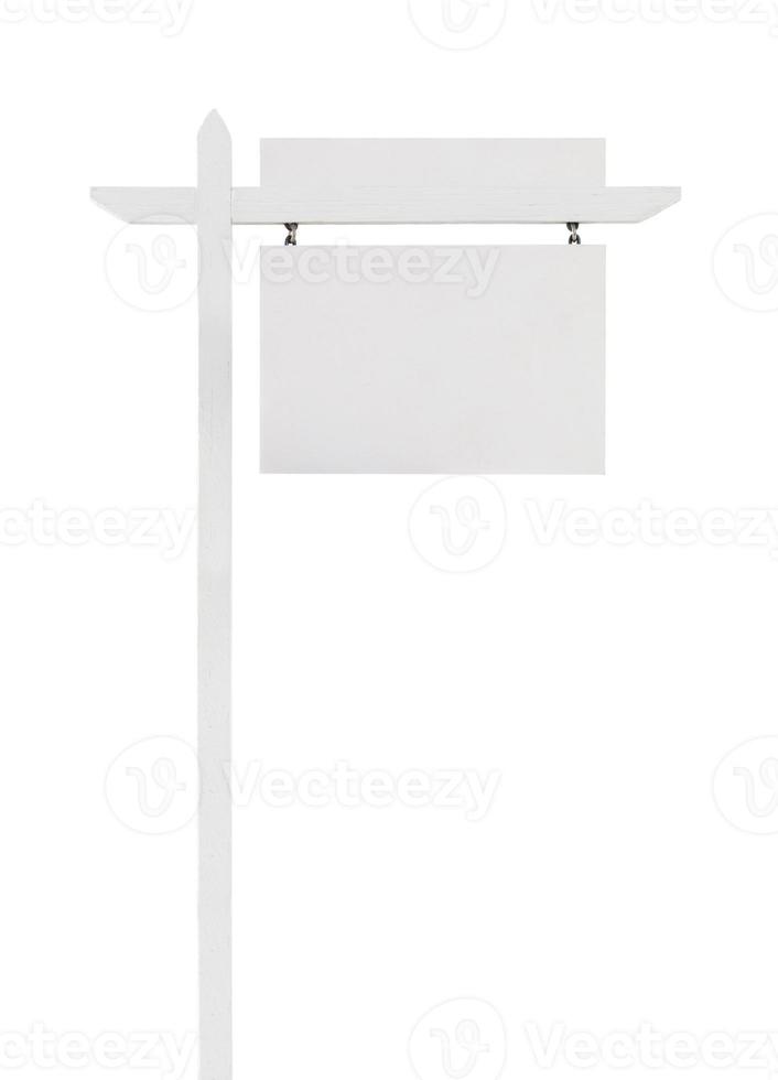 Blank Real Estate Sign with Upper Placard Ready For Your Own Text. photo