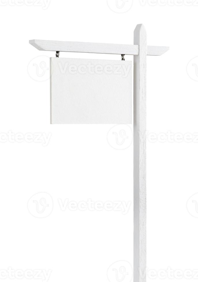 Blank Real Estate Sign Isolated on a White Background. photo