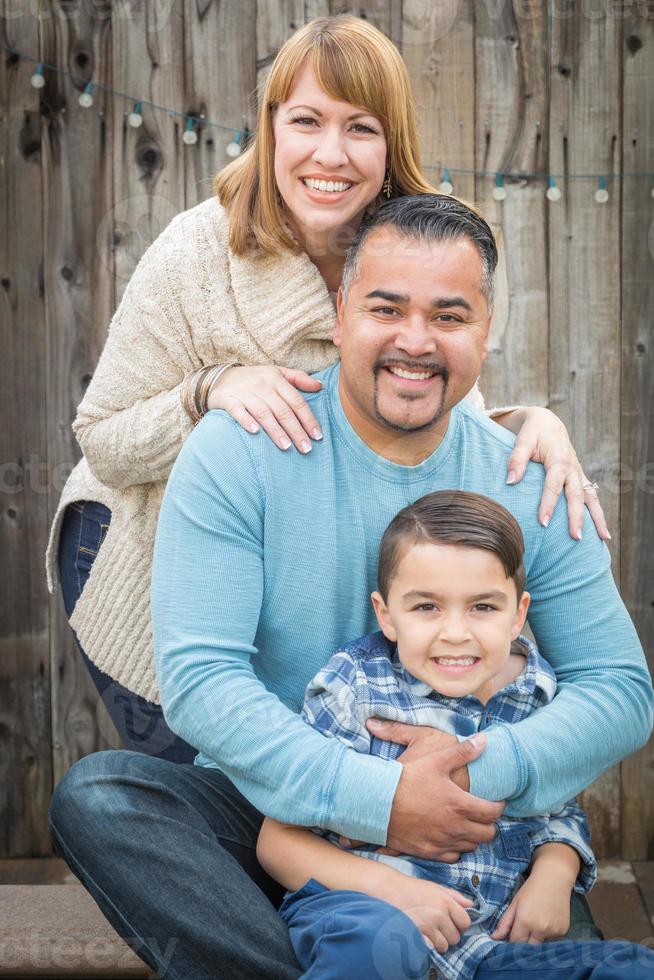 Young Mixed Race Family Portrait Outside photo