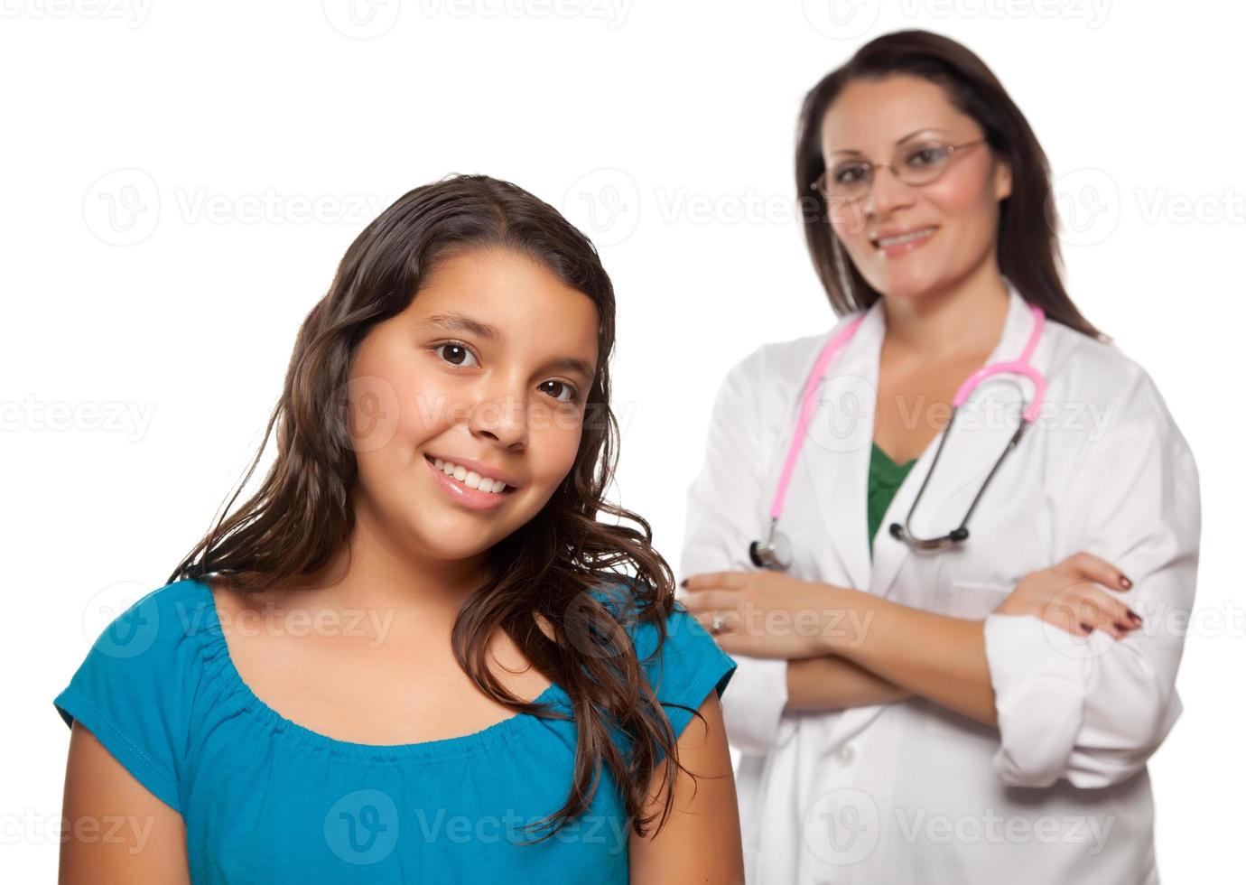 Pretty Hispanic Girl and Female Doctor photo