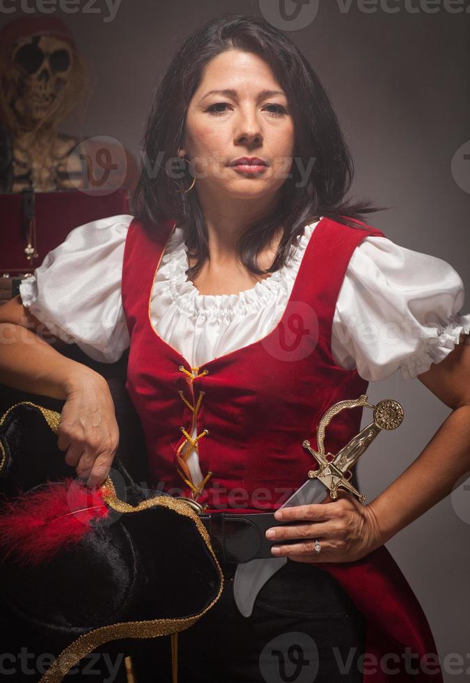 dramática escena pirata femenina foto