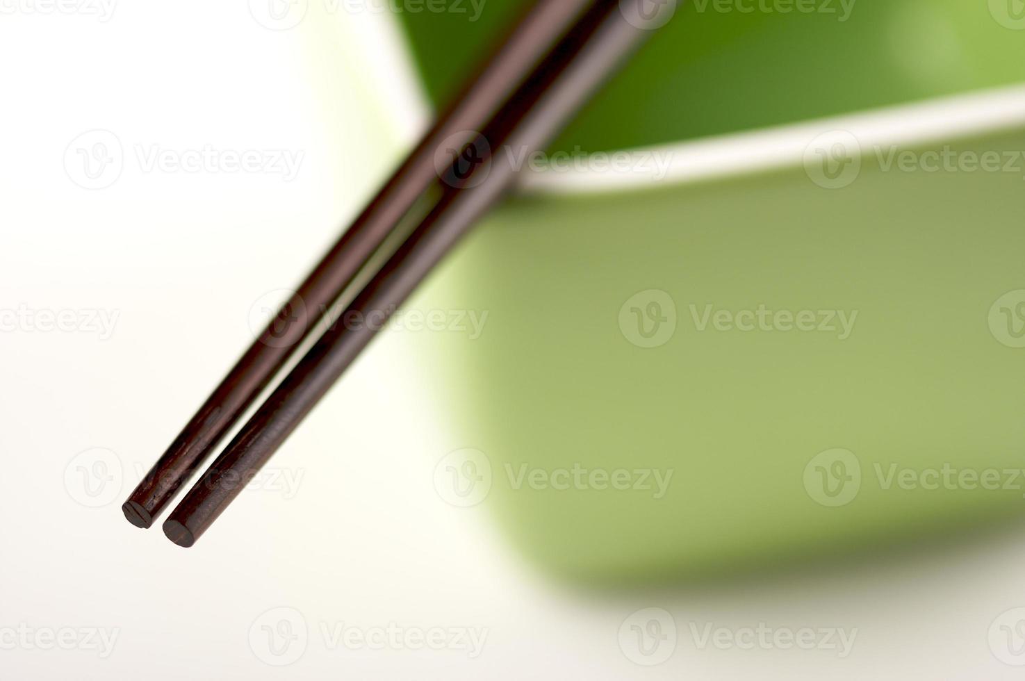 Chopsticks and Green Bowl photo