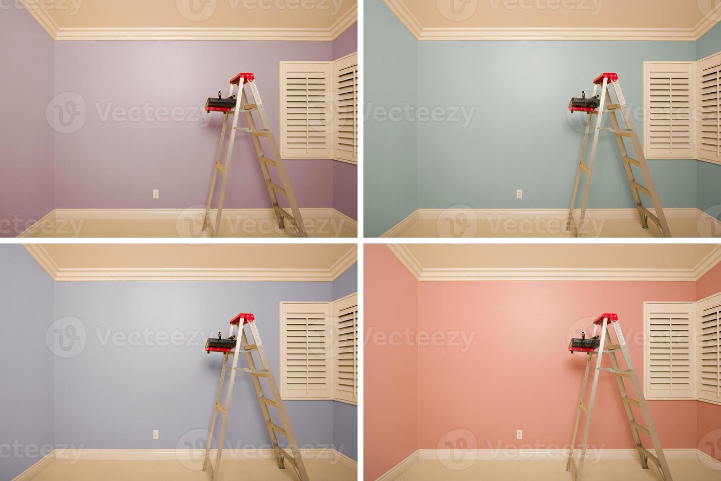 Set of Empty Rooms Painted in Variety of Colors photo