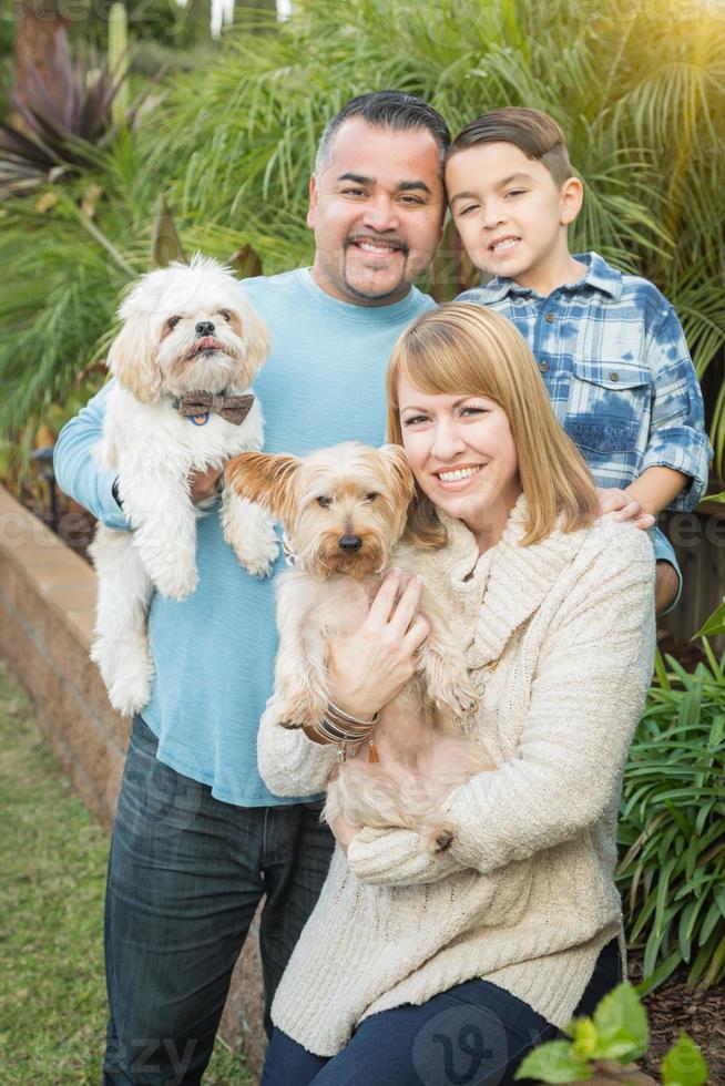 Outdoor Mixed Race Family Portrait photo