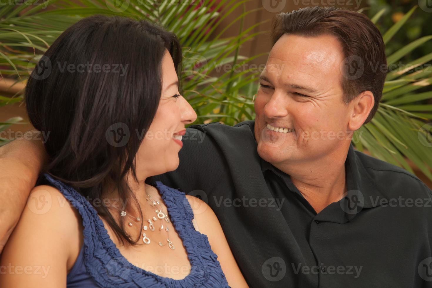 Attractive Hispanic and Caucasian Couple photo