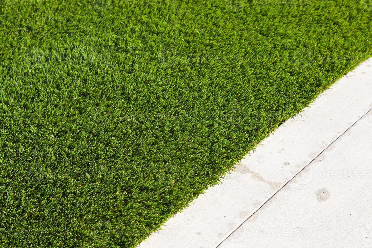 Newly Installed Artificial Grass Next To Walkway photo