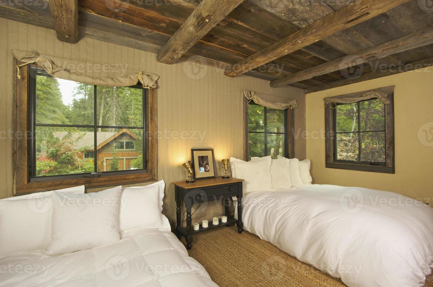 Luxurious Rustic Log Cabin Bedroom photo