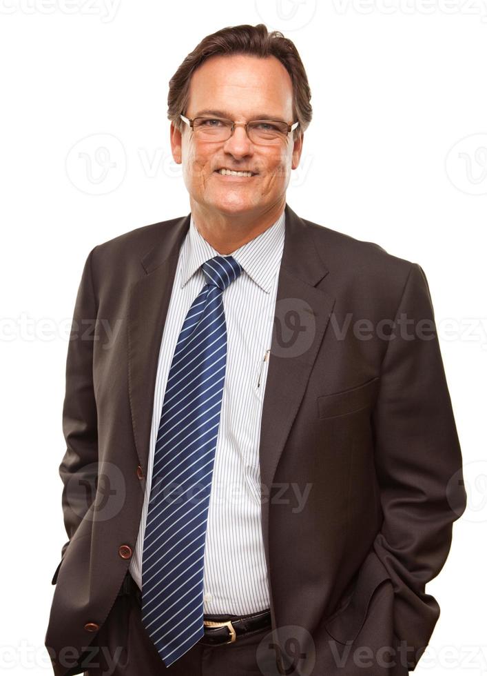 Handsome Businessman Portrait on White photo