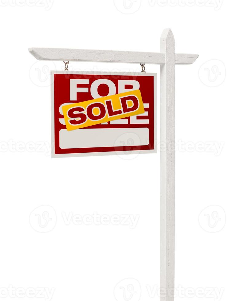 Sold For Sale Real Estate Sign with Clipping Path photo