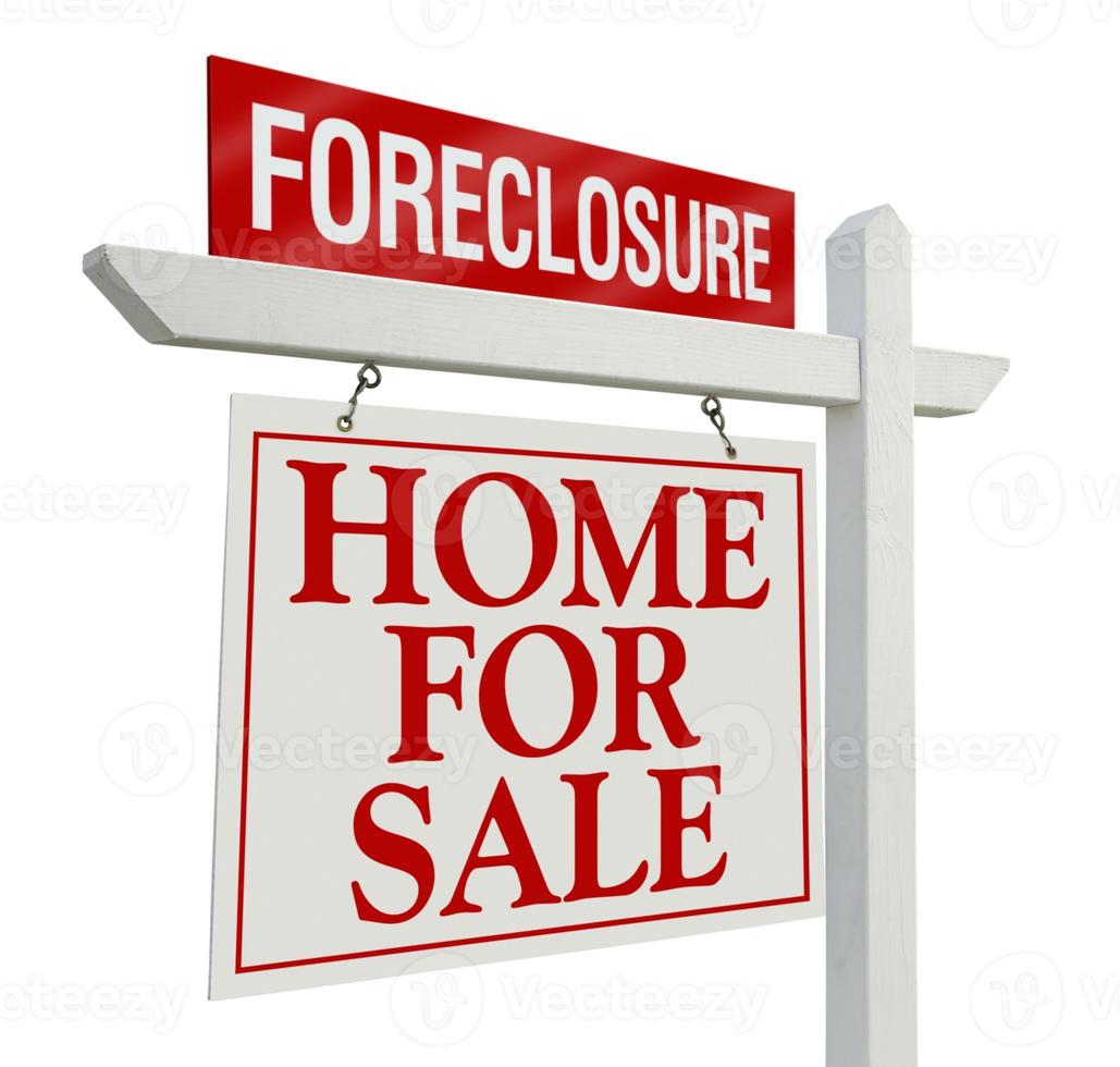 Foreclosure Home For Sale Real Estate Sign photo