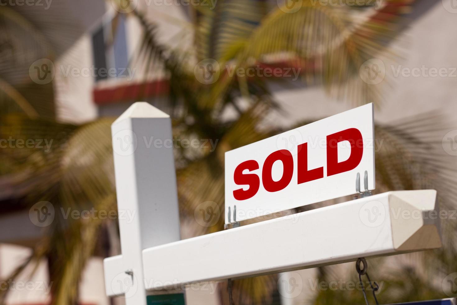 Close-up of Sold Real Estate Sign photo